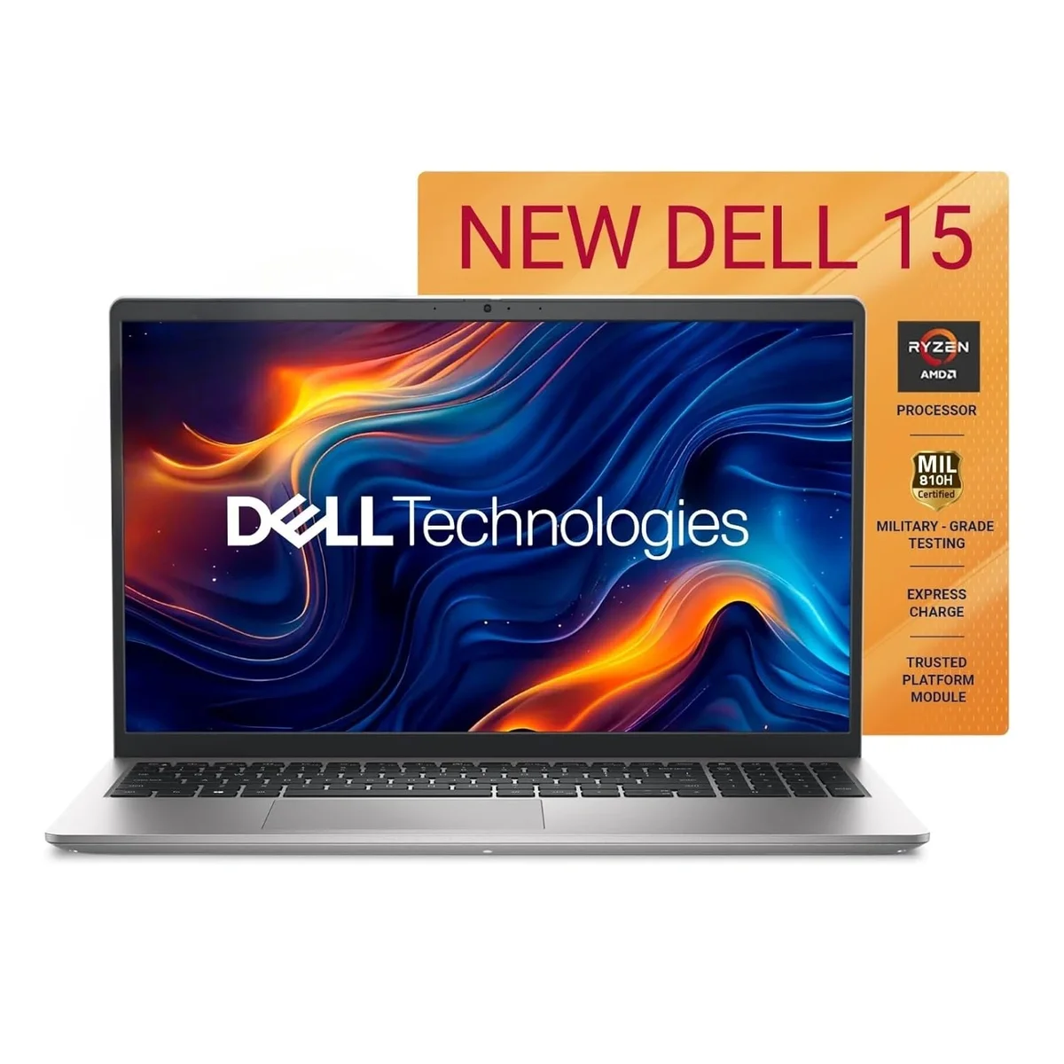 Dell 15, AMD Ryzen 7-7730U, 16GB DDR4, 512GB SSD, FHD, 15.6"/39.6cm, 120Hz, 250nits, Windows 11 Home, Microsoft Office Home 2024, Platinum Silver, 1.63Kg, AMD Radeon Graphics, Thin & Light, 1 Year Warranty, Dell 15 DC15255 Laptop