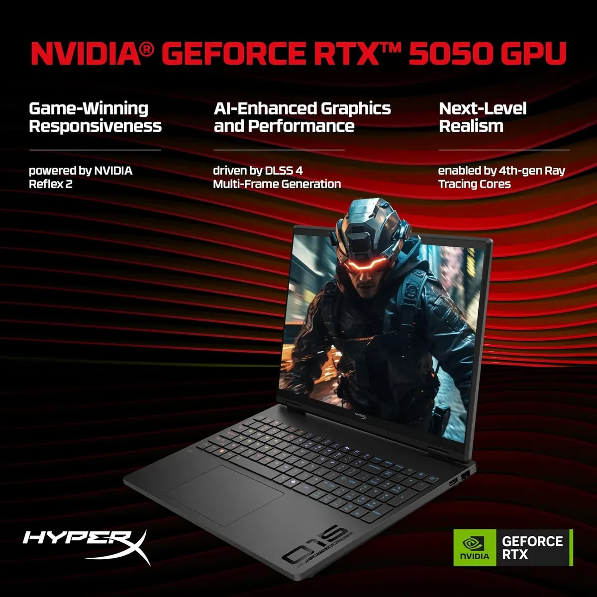HP Smartchoice HyperX OMEN 15, AMD Ryzen 7 260, 24GB DDR5, 1TB SSD, 8GB-RTX 5050, 15.3''/38.9cm, 180Hz, 2.5K, 500 nits, 3ms RT, Win 11 Home, MS Office 2024, Black, 2.42kg, gb0038AX, 1 Year Warranty, AI Gaming Laptop image 7