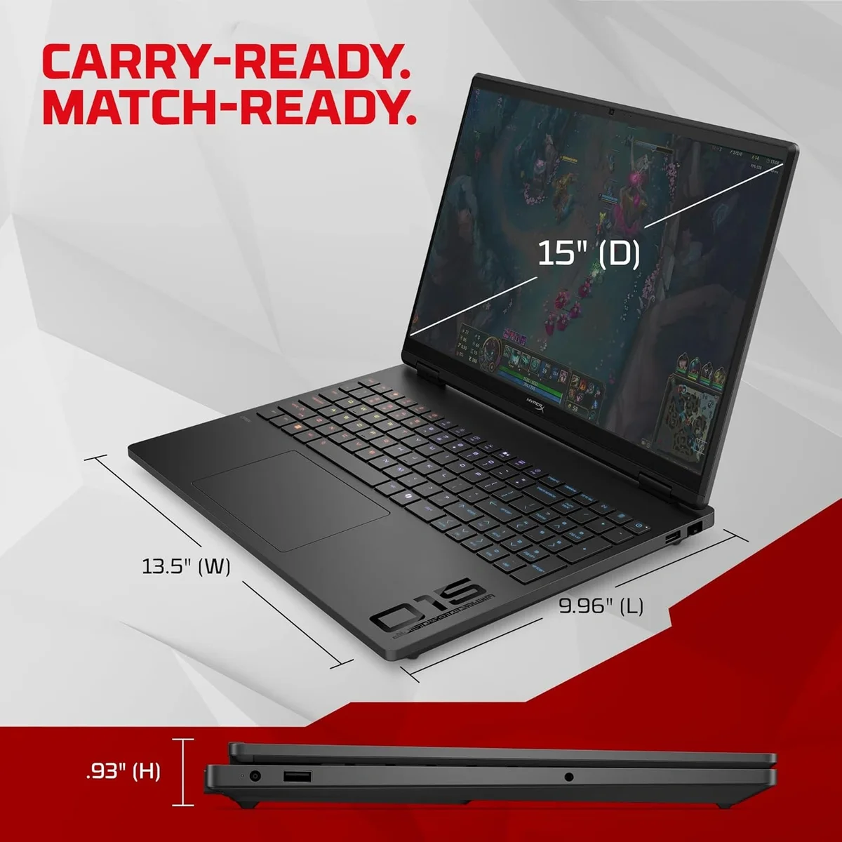 HP Smartchoice HyperX OMEN 15, AMD Ryzen 7 260, 24GB DDR5, 1TB SSD, 8GB-RTX 5050, 15.3''/38.9cm, 180Hz, 2.5K, 500 nits, 3ms RT, Win 11 Home, MS Office 2024, Black, 2.42kg, gb0038AX, 1 Year Warranty, AI Gaming Laptop image 3