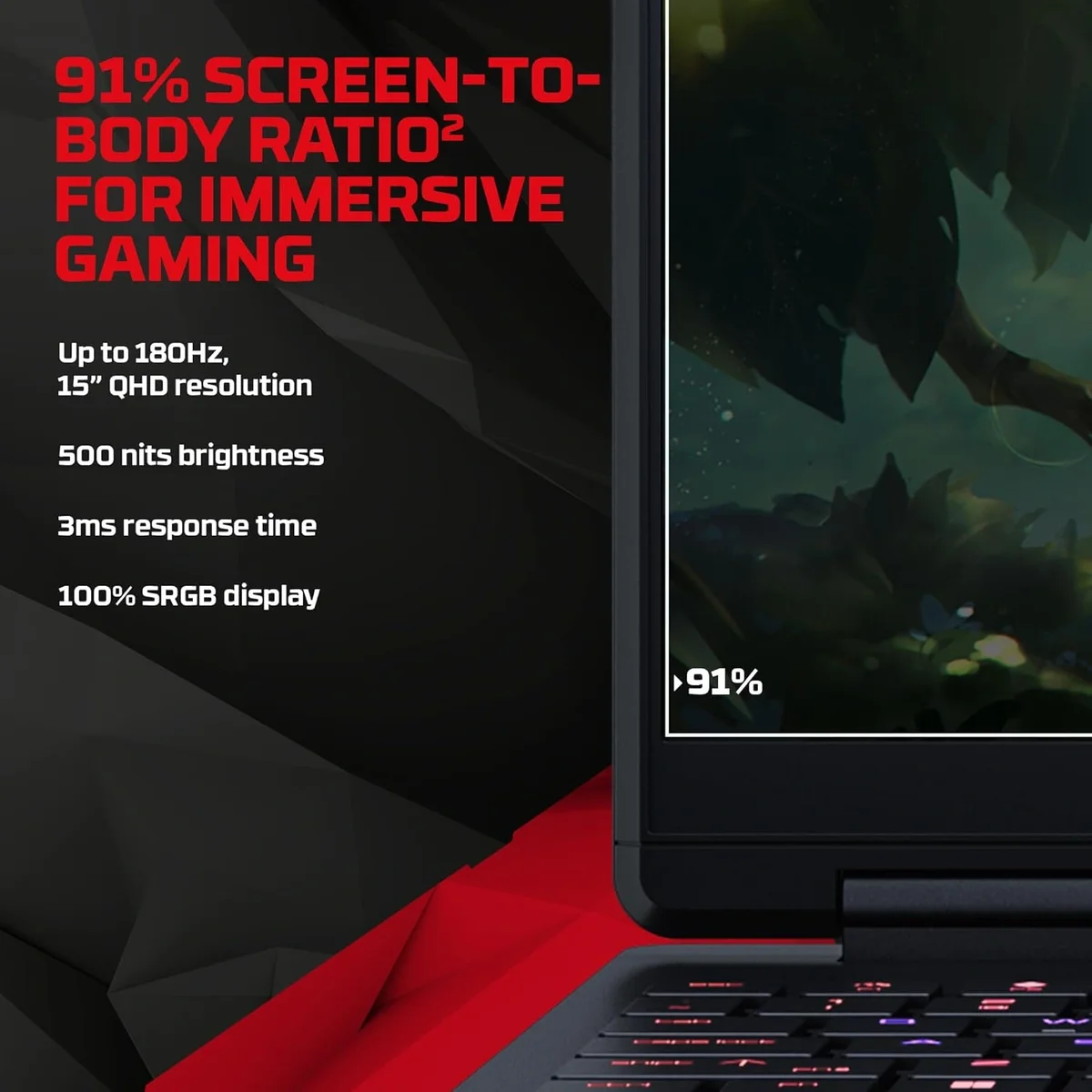 HP Smartchoice HyperX OMEN 15, AMD Ryzen 7 260, 24GB DDR5, 1TB SSD, 8GB-RTX 5050, 15.3''/38.9cm, 180Hz, 2.5K, 500 nits, 3ms RT, Win 11 Home, MS Office 2024, Black, 2.42kg, gb0038AX, 1 Year Warranty, AI Gaming Laptop image 8