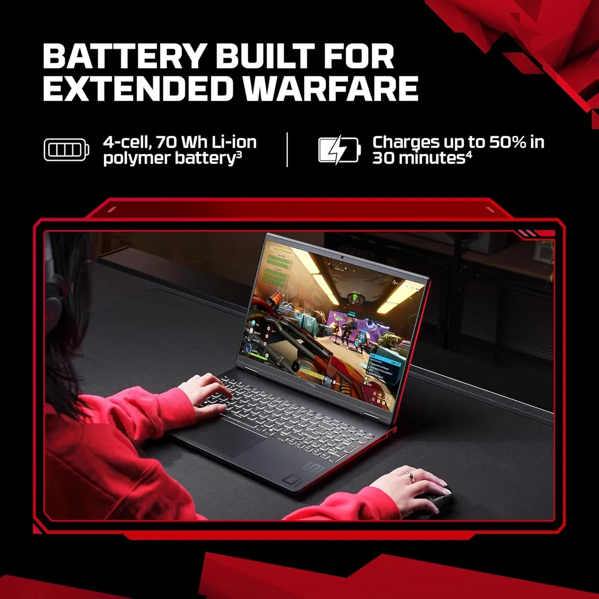 HP Smartchoice HyperX OMEN 15, AMD Ryzen 7 260, 24GB DDR5, 1TB SSD, 8GB-RTX 5050, 15.3''/38.9cm, 180Hz, 2.5K, 500 nits, 3ms RT, Win 11 Home, MS Office 2024, Black, 2.42kg, gb0038AX, 1 Year Warranty, AI Gaming Laptop image 10