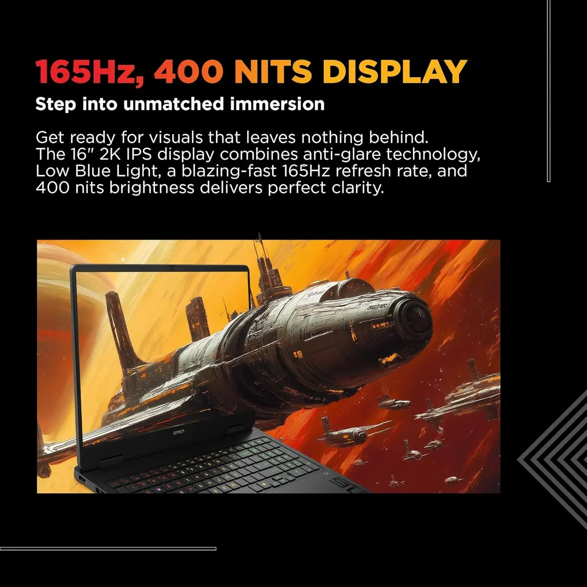 HP Omen, Intel Core Ultra 7 255H, 24GB DDR5, 1TB SSD, 8GB RTX 5060, 16''/40.6cm, 165Hz, 2k WUXGA, 3ms, 400 nits, , Win 11 Home, Microsoft 365* Office 24, Black, 2.42kg, an0015TX, RGB keyboard, Gaming Laptop image 5