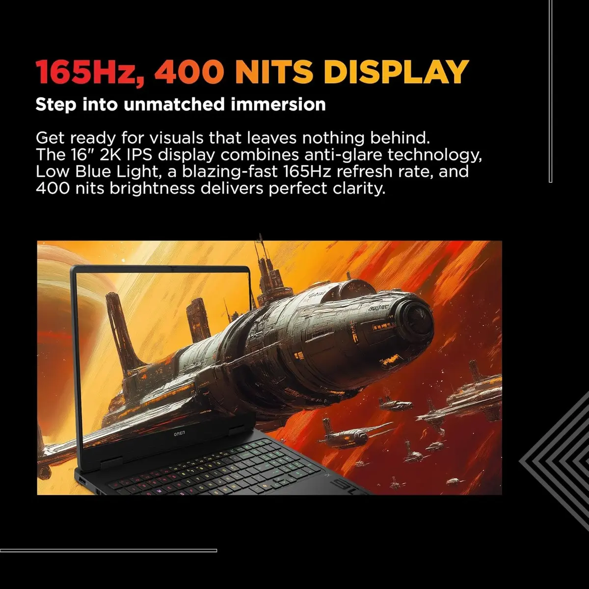 HP Omen, Intel Core Ultra 7 255H, 24GB DDR5, 1TB SSD, 8GB RTX 5050, 2K 16''/40.6cm, IPS, 165Hz, 3ms Response time, Win 11 Home, MS Office 365 *Office 2024, Shadow Black, 2.43kg, RGB Keyboard, am0240tx, 1 Year Warranty, Gaming Laptop image 5
