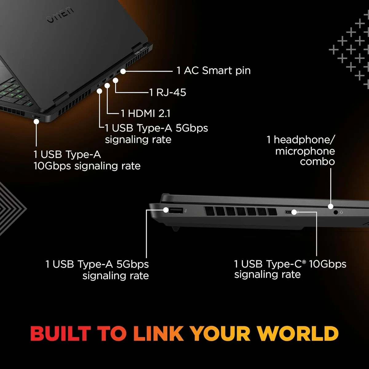 HP Omen, Intel Core Ultra 7 255H, 24GB DDR5, 1TB SSD, 8GB RTX 5050, 2K 16''/40.6cm, IPS, 165Hz, 3ms Response time, Win 11 Home, MS Office 365 *Office 2024, Shadow Black, 2.43kg, RGB Keyboard, am0240tx, 1 Year Warranty, Gaming Laptop image 6
