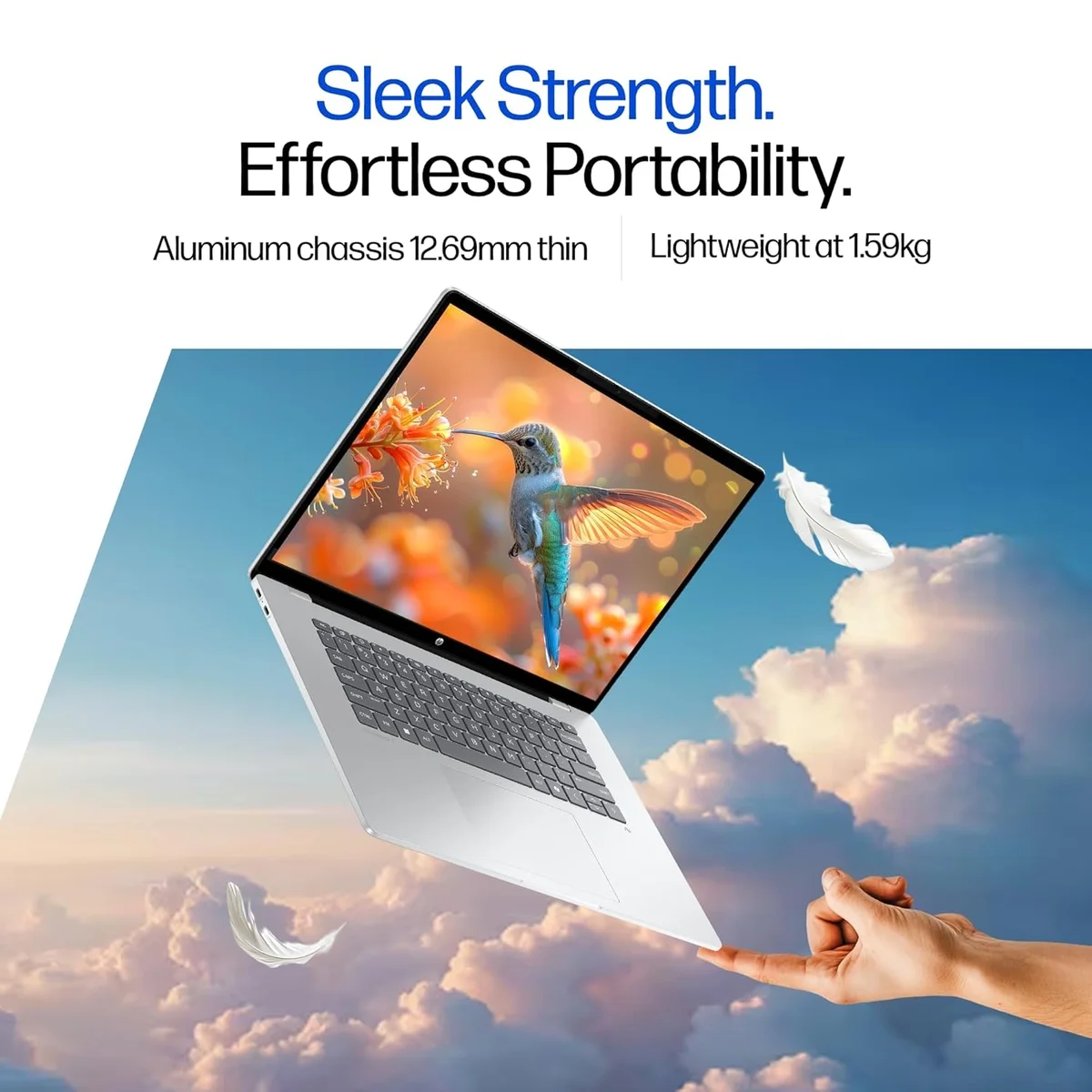 HP Smartchoice Omnibook 5 OLED, Snapdragon X Processor, 16GB LPDDR5x, 1TB SSD, 2K OLED,16''/40.6cm, Win 11 Home, MS Office 365 (1yr) *Office 2024, Glacier Silver, 1.59kg, fb0001QU, 1 Year Warranty, Next-Gen AI Laptop image 5