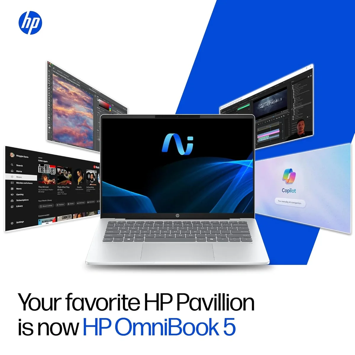 HP Smartchoice Omnibook 5 OLED, Snapdragon X Processor, 16GB LPDDR5x, 1TB SSD, 2K OLED,16''/40.6cm, Win 11 Home, MS Office 365 (1yr) *Office 2024, Glacier Silver, 1.59kg, fb0001QU, 1 Year Warranty, Next-Gen AI Laptop image 6