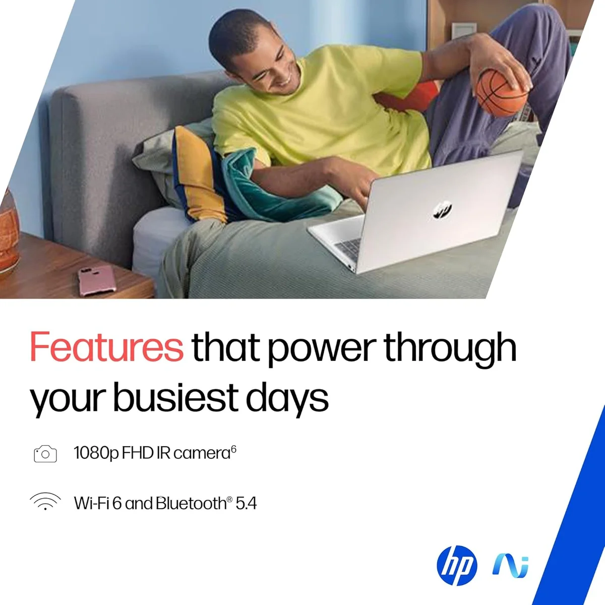 HP OmniBook AMD Ryzen 5 New AI 330 Processor, 24GB DDR5 RAM, 1TB SSD, 15.6''/39.6cm FHD, Anti-Glare, Win 11 Home,MS Office 2024, Silver, 1.7kg, FHD Camera with Shutter, Fingerprint Reador, Backlit KB, fn0074AU, 1 Year Warranty image 9