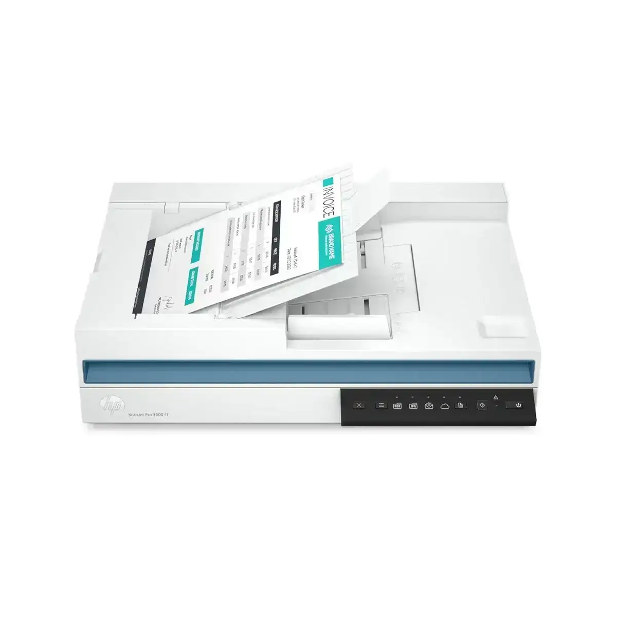 HP ScanJet Pro 3600 f1 A4 scanner with ADF, flatbed, duplex scanning, 30 PPM, 512 MB, and USB 3.0 for efficient document digitization.