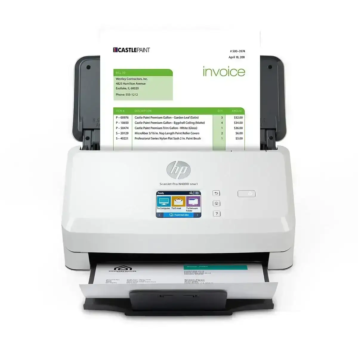 HP ScanJet Pro N4000 snw1 scanner: 40PPM, duplex, wireless A4 scanner for professional document management.