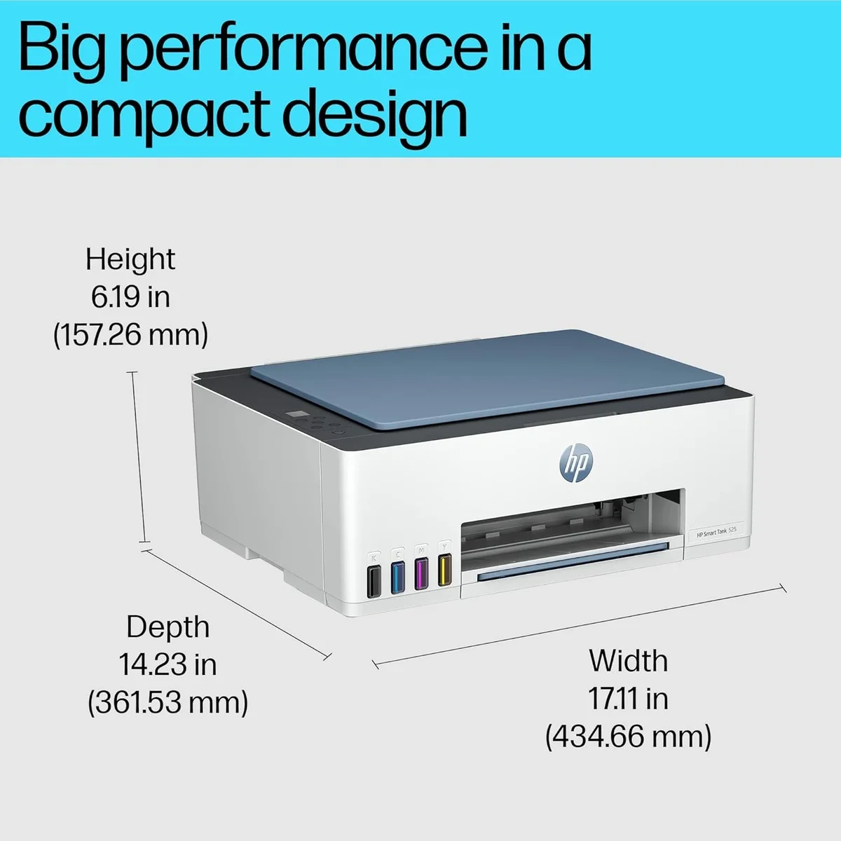 HP Smart Tank 525 All-in-One Colour Printer – Print, Scan & Copy | USB Connectivity | Up to 4800 × 1200 dpi Print Resolution | Print,Scan & Copy for Home/Office image 3