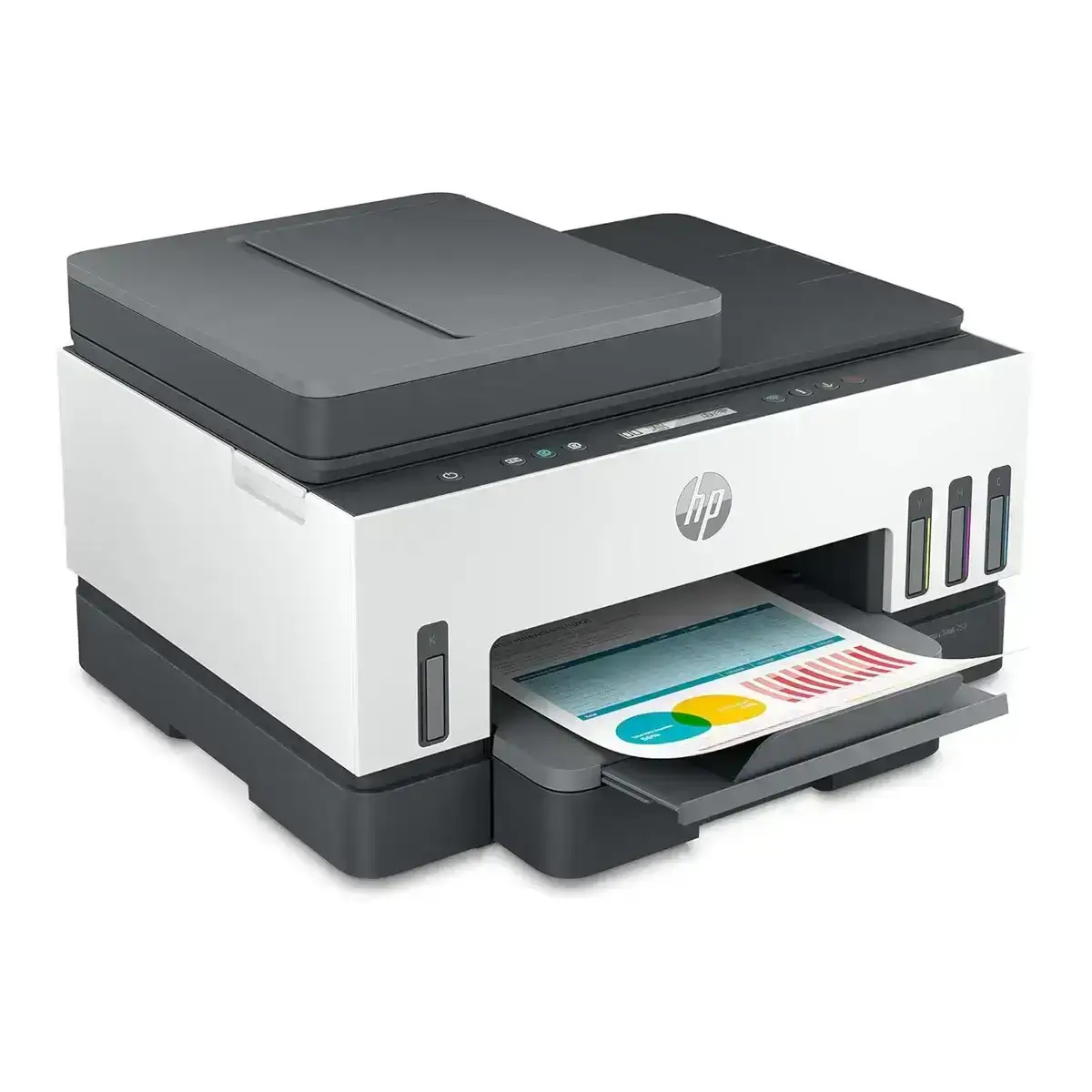 HP Smart Tank 750 A4 Ink Tank Colour Multifunction Printer | 23 PPM (Black) and 22 PPM (Color) | 256 MB | USB 2.0, Ethernet & Wireless or Wi-Fi | Print, Scan, Cope & ADF | Automatic Duplex | 1 Year Warranty image 2