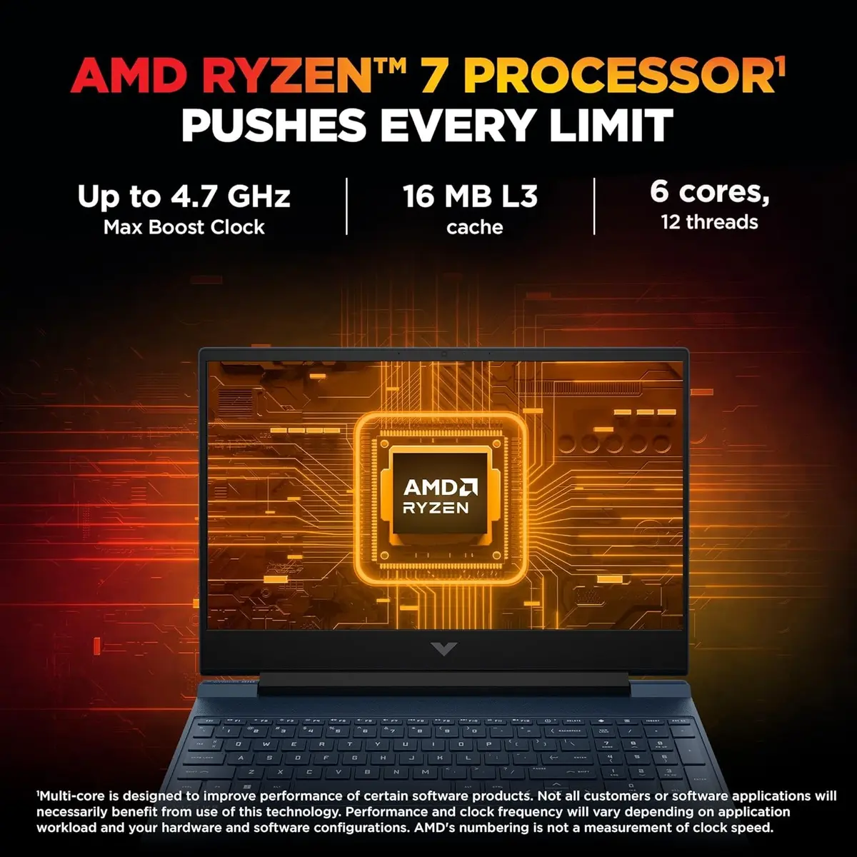 HP Victus AMD Ryzen 7 7445HS, RTX 4050 Graphic Card, 16GB DDR5, 512GB SSD, Backlit Keyboard, Win 11 Home, MS Office Home 2024, 1 Year Microsoft 365 Basic Free, 15.6-inch 144Hz FHD IPS, fb3130AX, Gaming Laptop image 4