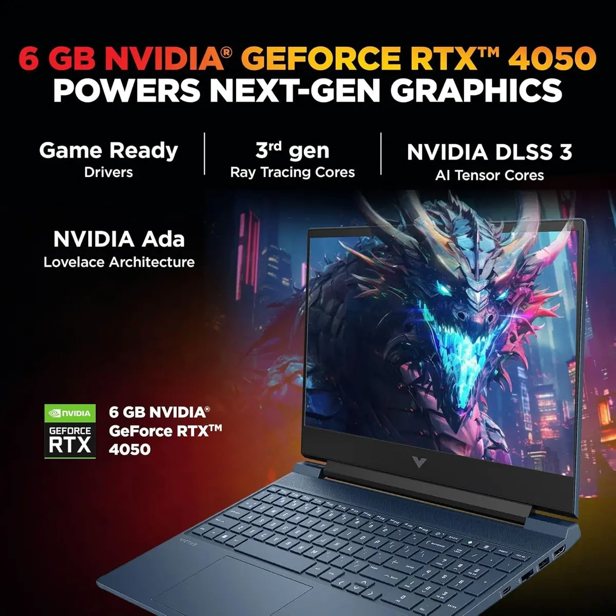 HP Victus AMD Ryzen 7 7445HS, RTX 4050 Graphic Card, 16GB DDR5, 512GB SSD, Backlit Keyboard, Win 11 Home, MS Office Home 2024, 1 Year Microsoft 365 Basic Free, 15.6-inch 144Hz FHD IPS, fb3130AX, Gaming Laptop image 8