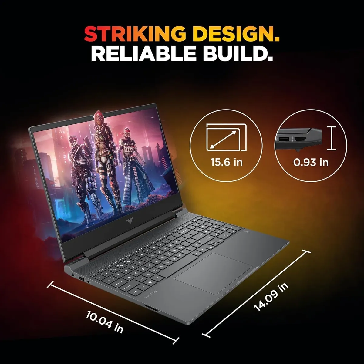 HP Victus, AMD Ryzen 7 7445HS, 16GB DDR5, 512GB SSD, 4GB RTX 2050, 15.6''/39.6cm FHD, 144Hz, 300 nits, IPS, Win 11 Home, MS Office 365* Office 2024, Mica Silver, 2.29kg, fb3123AX, Backlit, 1 Year Warranty, Gaming Laptop image 2