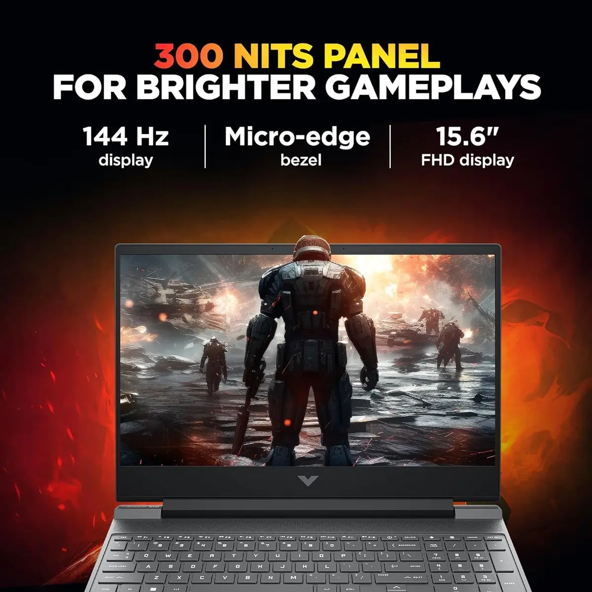 HP Victus, AMD Ryzen 7 7445HS, 16GB DDR5, 512GB SSD, 4GB RTX 2050, 15.6''/39.6cm FHD, 144Hz, 300 nits, IPS, Win 11 Home, MS Office 365* Office 2024, Mica Silver, 2.29kg, fb3123AX, Backlit, 1 Year Warranty, Gaming Laptop image 8