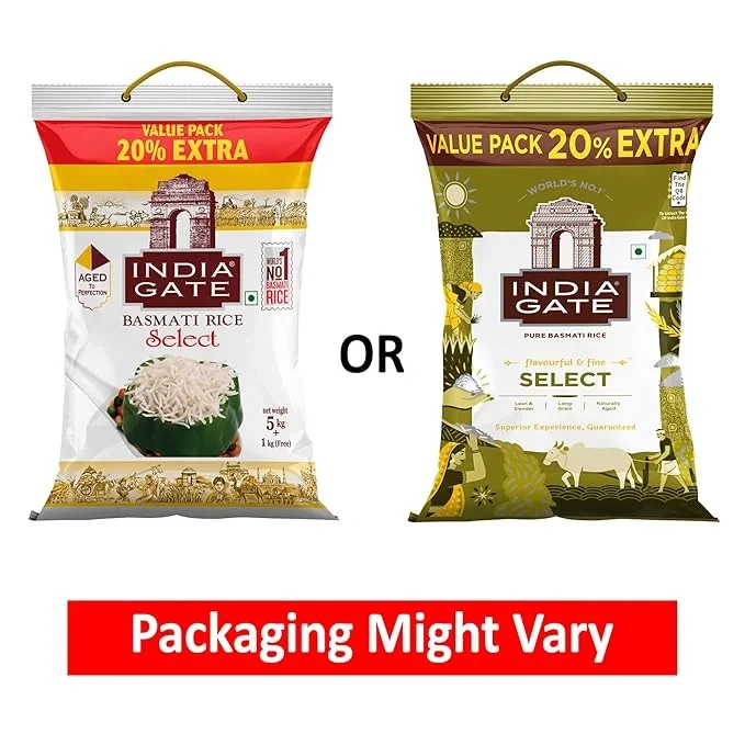  INDIA GATE Select Premium Basmati Rice | Aged Rice with Extra Long Grains & Rich Aroma | 5 kg Pack with Extra 1 kg Free image 2
