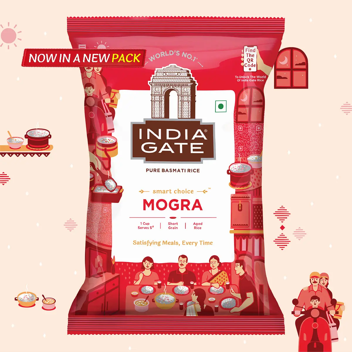 India Gate Mogra Basmati Rice, 1kg Pouch