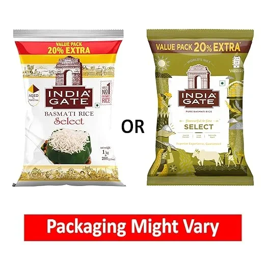 India Gate Select Rice 1kg + 200g Free – Long Grain, Soft & Fragrant image 2