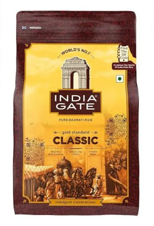  India Gate Basmati Rice Pouch, Classic, 1kg