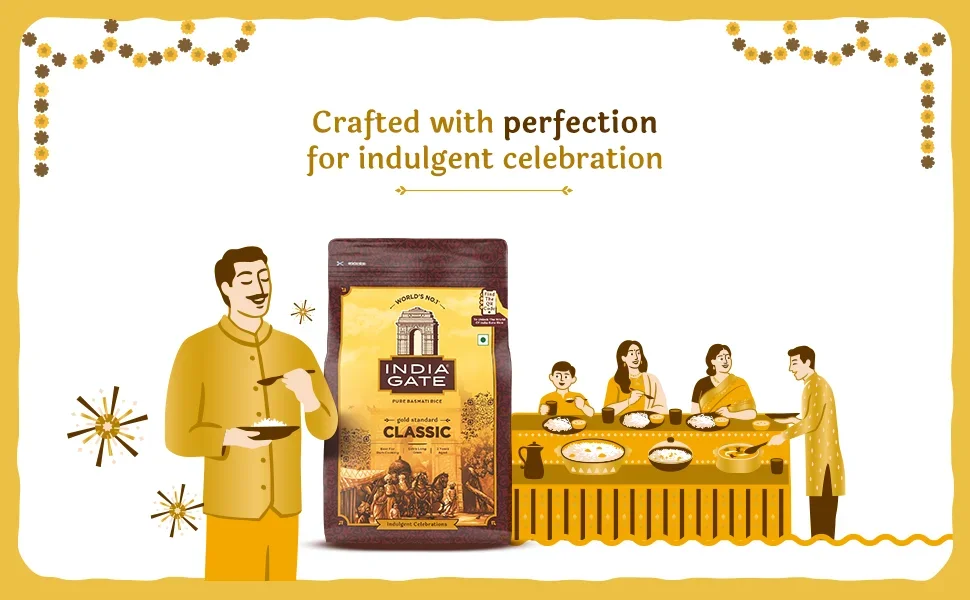  India Gate Basmati Rice Pouch, Classic, 1kg image 2