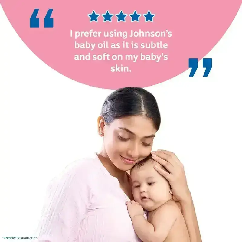 Johnson's Non-Sticky Baby Oil with Vitamin E,500ml image 3
