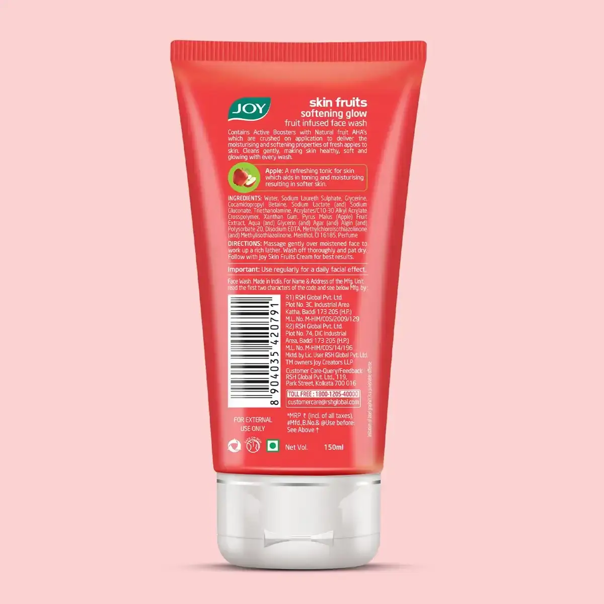 Joy Skin Fruits Apple Face Wash for Glowing Skin,150ml image 2