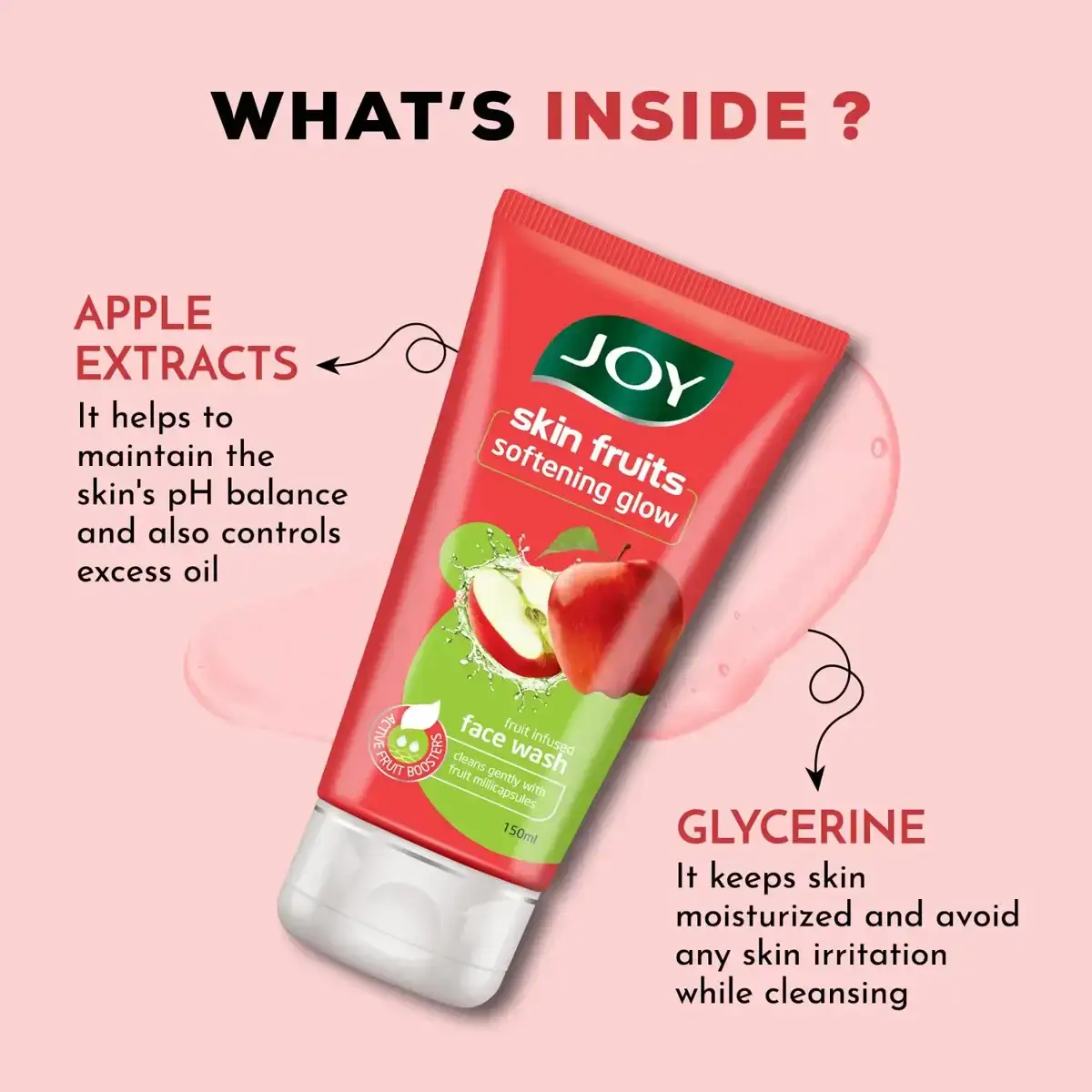 Joy Skin Fruits Apple Face Wash for Glowing Skin,150ml image 7