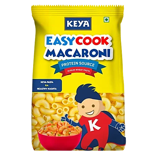 Keya Elbow Macaroni Pasta, made from durum wheat, a good source of protein, 400g package.