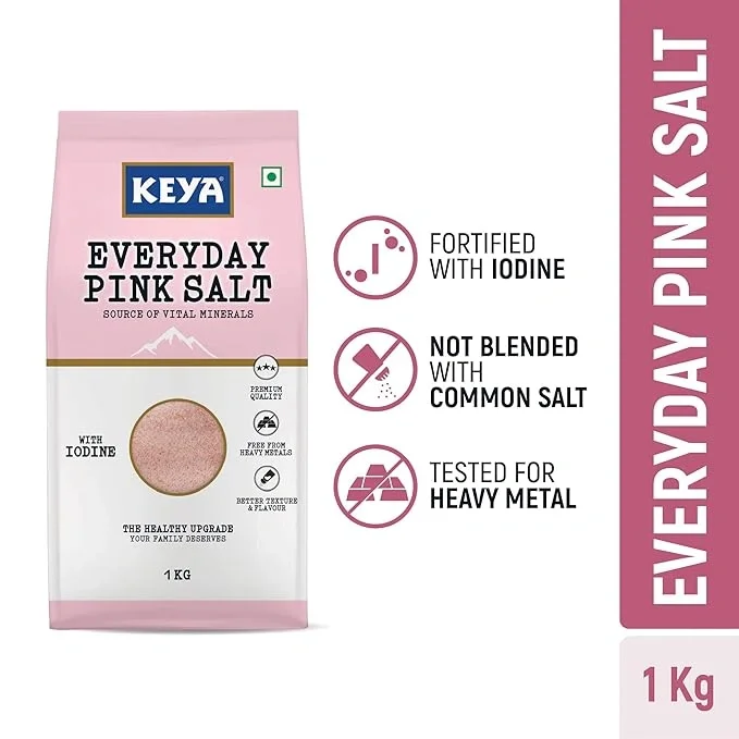 Keya Everyday Pink Salt 1kg – With Iodine, Better Texture & Flavour image 5