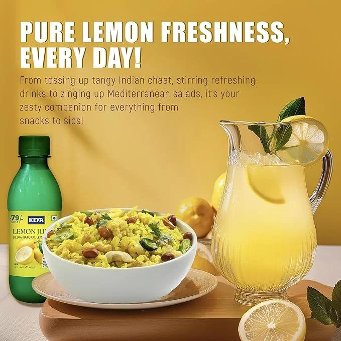  Keya Fresh Lemon Juice| Contains Natural Lemon Juice| No Added Water, No Concentrate, No Sedimentation|Fresh for 24 Months| 250 ml image 4