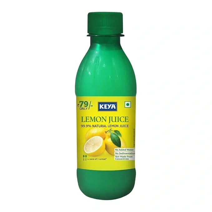 Keya Fresh Lemon Juice - Contains Natural Lemon Juice, No Added Water, No Concentrate, No Sedimentation, Fresh for 24 Months, 250 ml