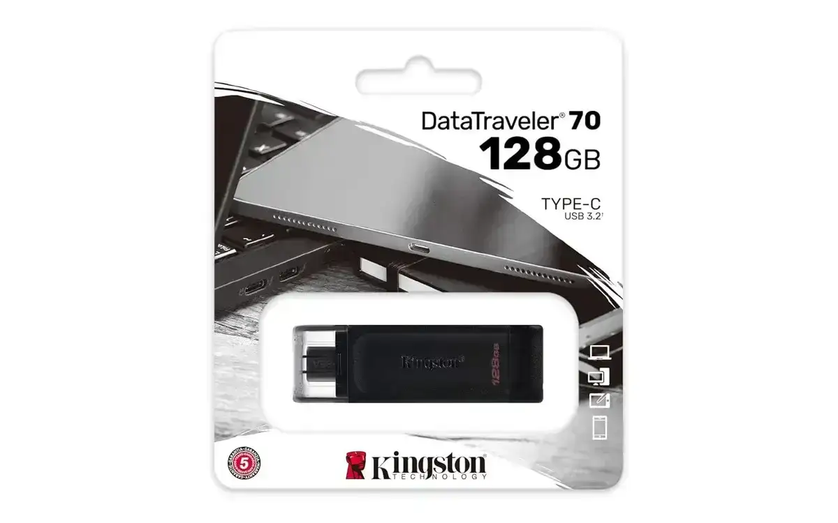 Kingston DataTraveler 70 128GB Portable USB-C Pendrive with USB 3.2 Gen 1 speed, DT70/128GB, 5 Year Warranty image 5