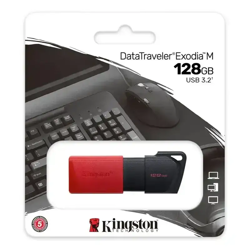 Kingston DataTraveler Exodia M 128GB USB-A Flash Drive USB 3.2 Gen 1 DTXM/128GBIN, Multicolour, 5 Year Warranty image 2