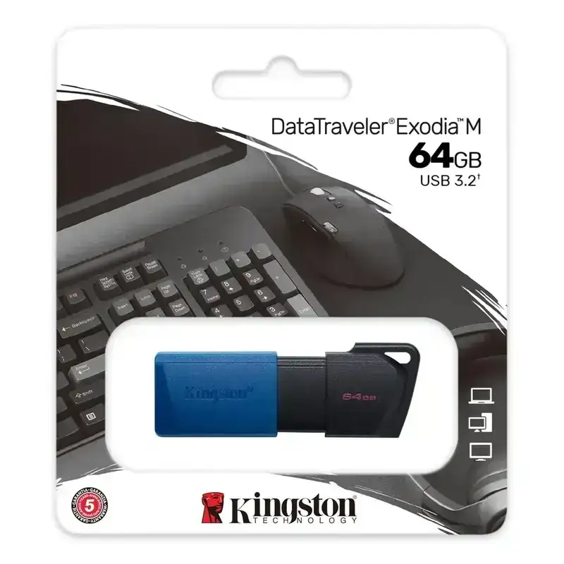 Kingston DataTraveler Exodia M 64GB USB-A Flash Drive USB 3.2 Gen 1 DTXM/64GBIN, Multicolour, 5 Year Warranty image 2
