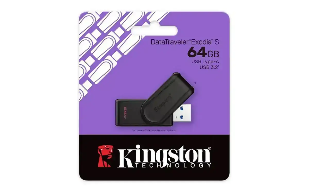Kingston DataTraveler Exodia S 64GB Pen Drive, Swivel Cap, USB 3.2 Gen 1, Pendrive,  DTXS/64GB, 5 Year Warranty image 3