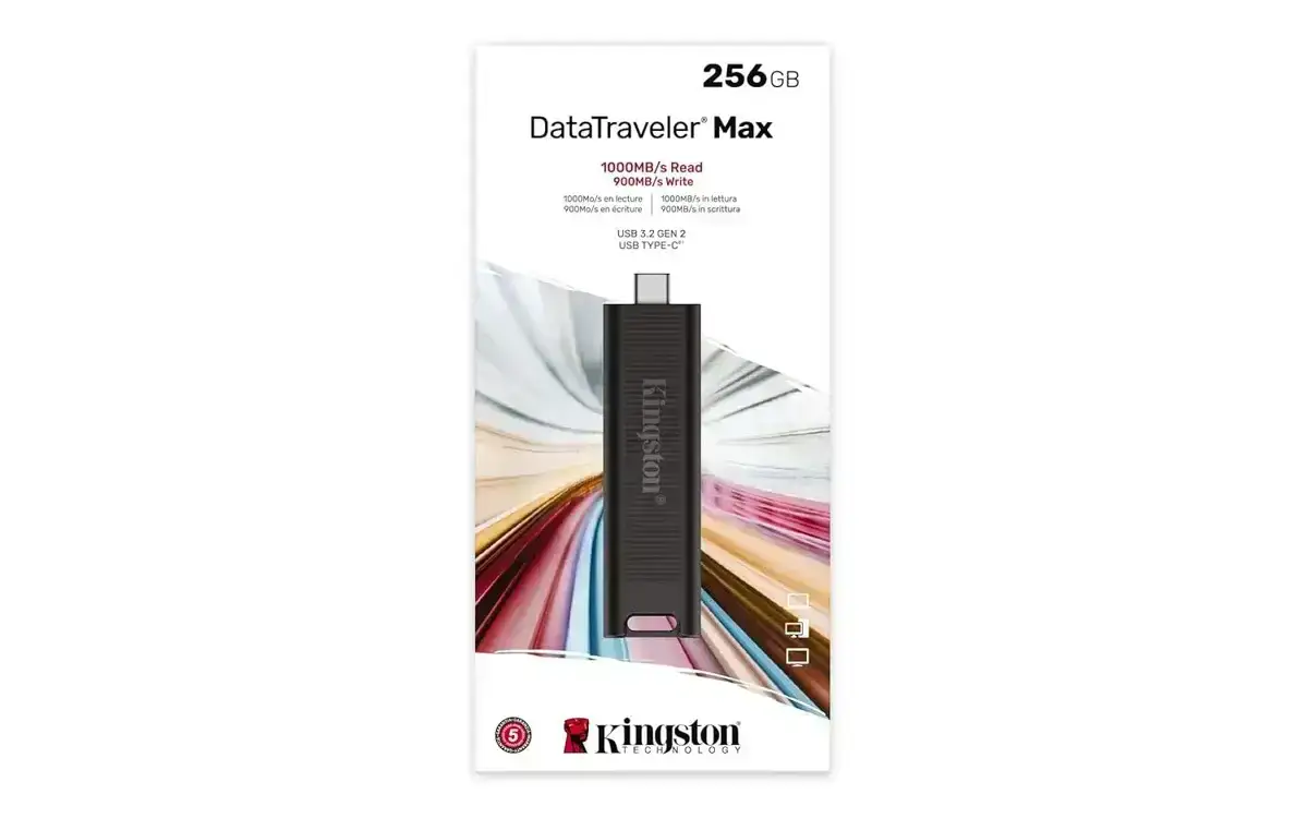 Kingston DataTraveler Max Type-A 256GB High Performance USB Type-C, Read Speed up to 1000 mbps and Write Speed up to 9000 mbps, DTMAXA/256GB, 5 Year Warranty image 4
