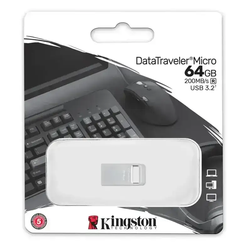 Kingston DataTraveler Micro 256GB USB Flash Drive Metal Design USB 3.2 Gen 1, Read Speed up to 200MB/s, DTMC3G2/256GB, 5 Year Warranty image 2