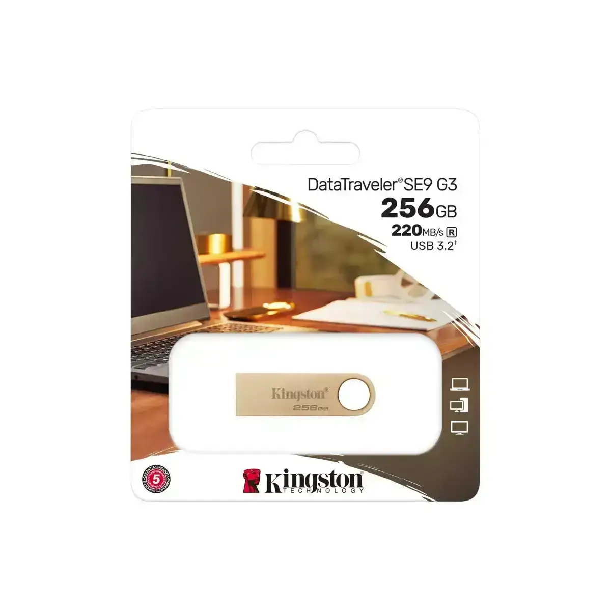 Kingston DataTraveler SE9 G3 256GB USB Flash Drive, USB 3.2 Gen 1, Speed Up to 220MB/s, Premium Metal Casing, DTSE9G3/256GB, 5 Year Warranty image 3