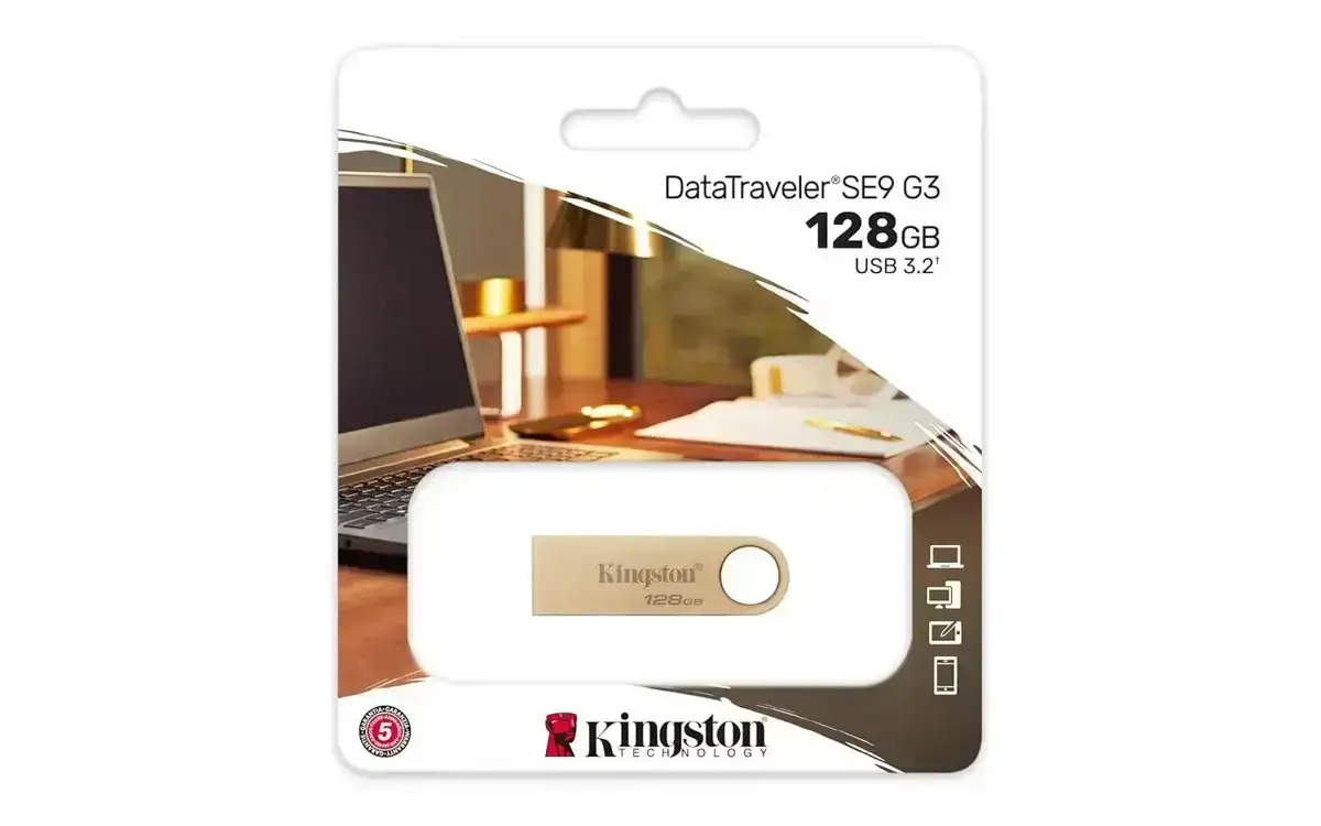 Kingston DataTraveler SE9 G3 128GB USB Flash Drive, USB 3.2 Gen 1, Speed Up to 220MB/s, Premium Metal Casing, DTSE9G3/128GB, 5 Year Warranty image 3