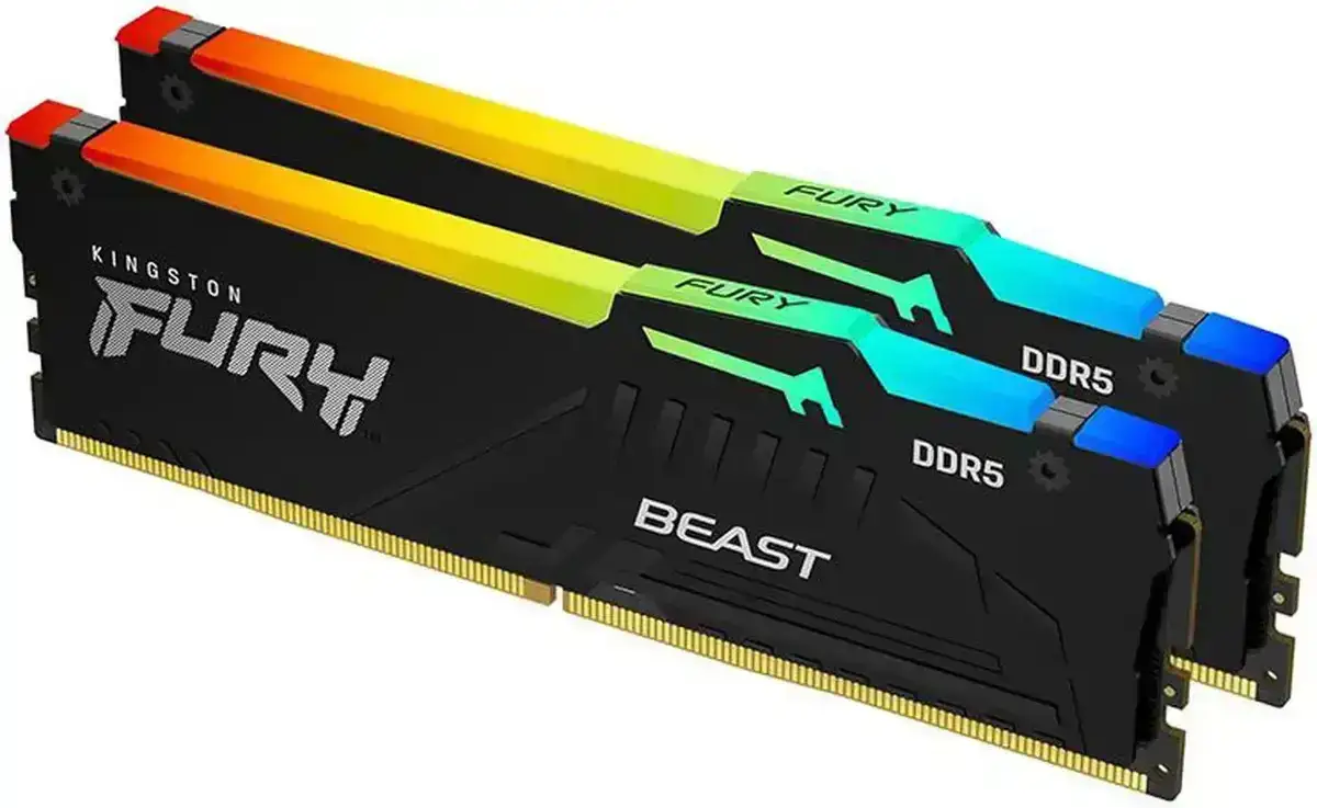 Kingston Fury Beast 32GB (2x16GB) 5600MHz DDR5 RAM, CL40, black heatsink desktop memory
