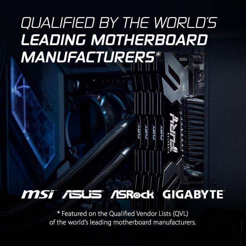 Kingston Fury Beast 32GB (2x16GB) 6000MT/s DDR5 RAM, CL32 DIMM Desktop Memory, With Heatsink, KF560C32RSK2-32, Black, 10 Year Warranty image 5