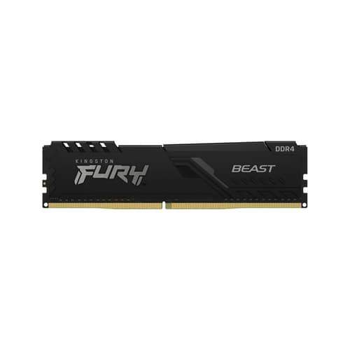 Kingston Fury Beast 8GB 3600MHz DDR4 CL17 Black Desktop RAM (KF436C17BB/8) - High-performance memory with 10-year warranty.