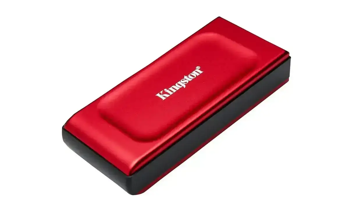 Kingston XS1000R 1TB Red External SSD: Pocket-sized, USB Type-C 3.2 Gen 2, up to 1050MB/s transfer speed.