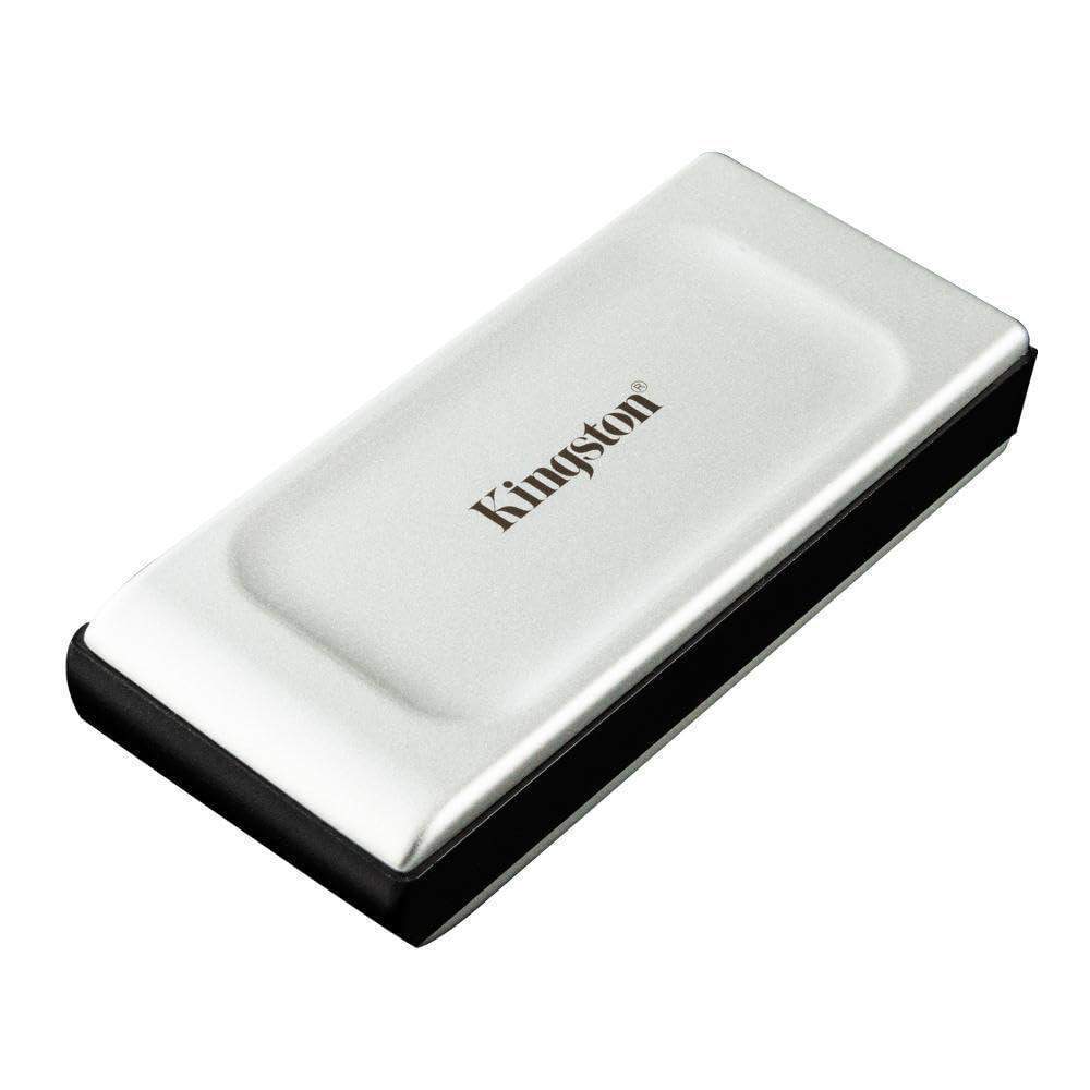 Kingston XS2000 4TB external solid state drive (SSD). Pocket-sized, USB Type-C 3.2 Gen 2, 2000MB/s read/write speeds.