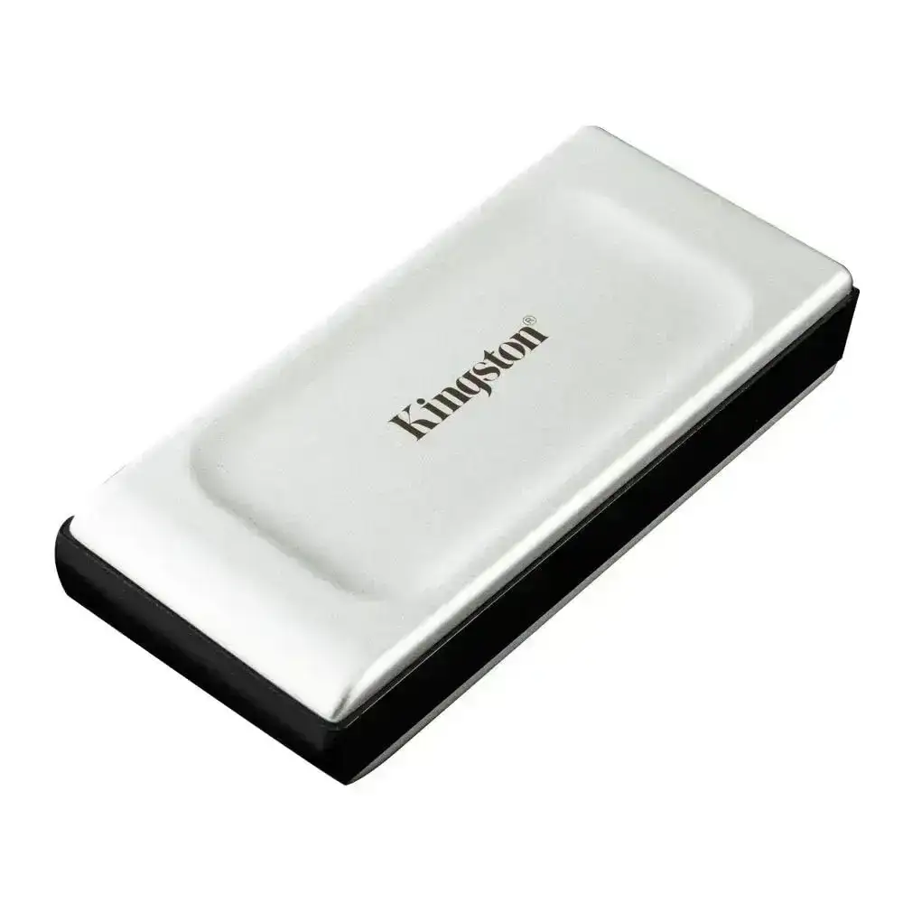 Kingston XS2000 500GB external SSD. Pocket-sized USB Type-C 3.2 Gen 2 drive with up to 2000MB/s read/write speeds.