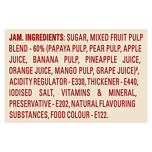 Kissan Mixed Fruit Jam, 90g Tub, 100% real fruit ingredients image 3