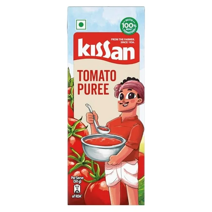 Kissan Tomato Puree, 200 gram, Made With 100% Real Tomato