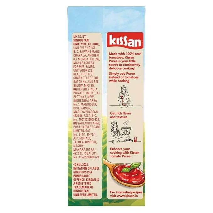 Kissan Tomato Puree 200g Pack | Perfect for Cooking & Gravies image 6