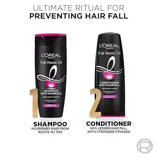 L'Oreal Paris Fall Resist 3X Anti-Hairfall Shampoo, 180ml image 2