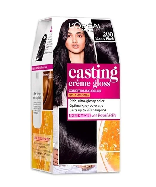 L'ORÉAL Casting Creme Gloss Hair Color - 200 Ebony Black (87.5g+72ml)